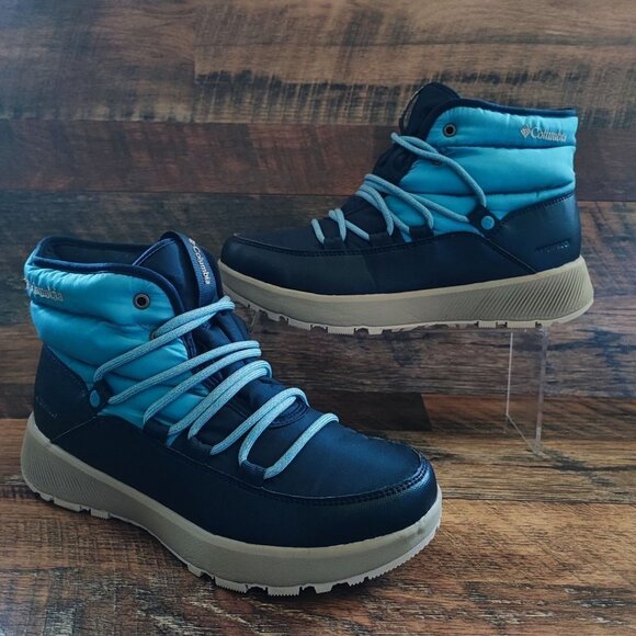 Columbia Women's Slopeside Village Omni-Heat Mid Winter Navy Boot Size 9.5 - Picture 1 of 7